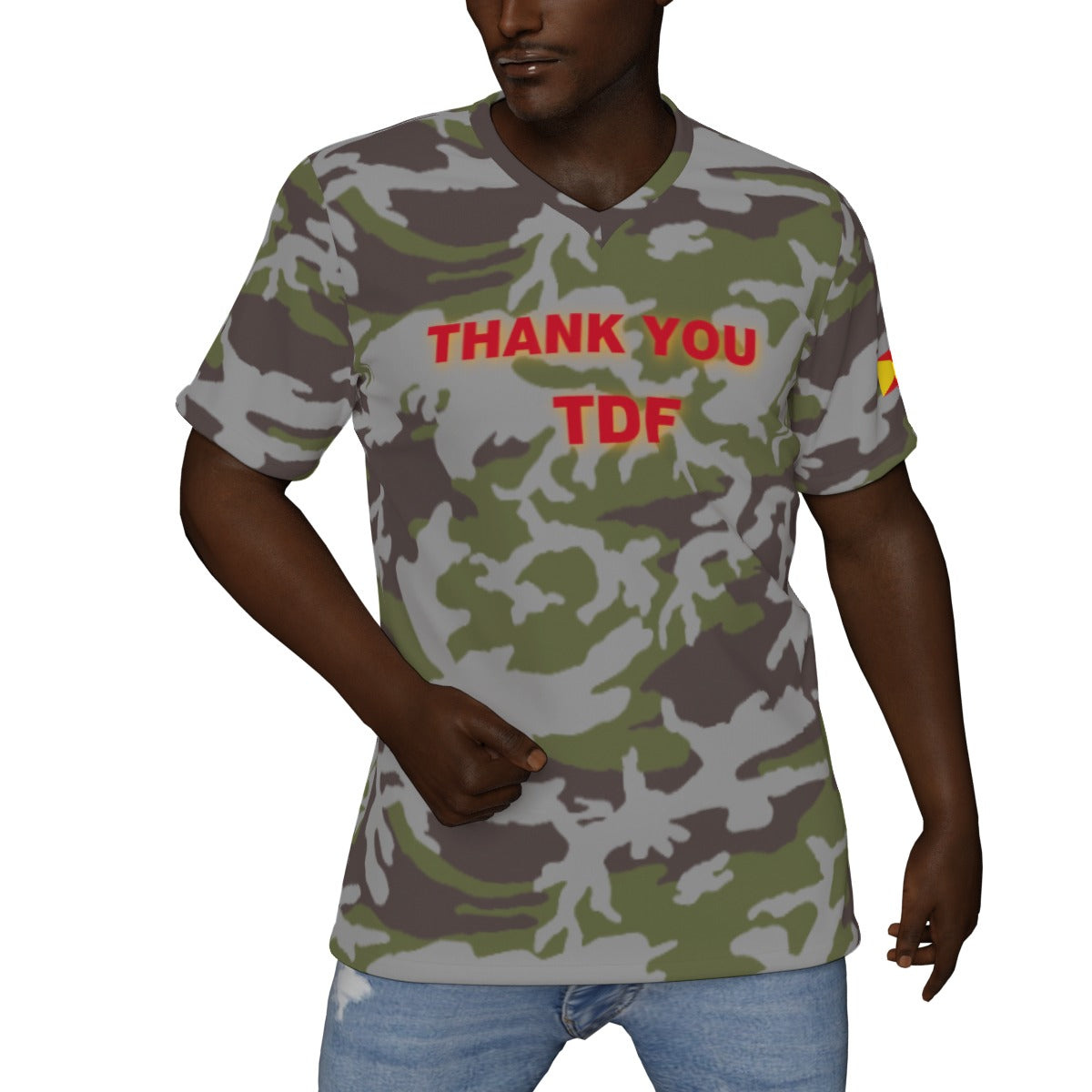 Thank you TDF Man`s shirt All-Over Print V-Neck T-Shirt
