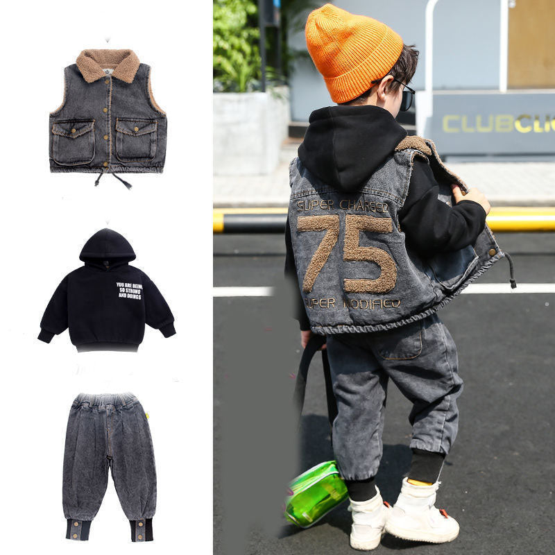 Boy Winter Denim Suit