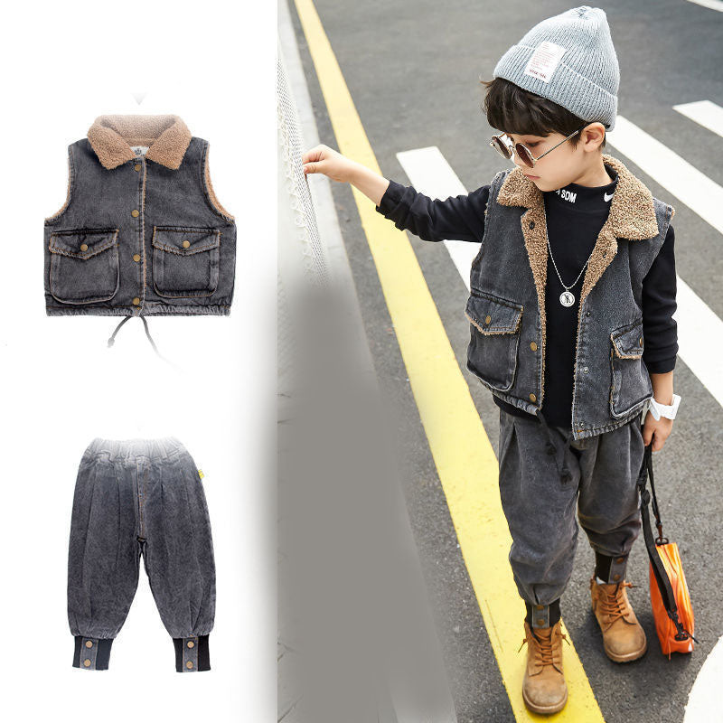 Boy Winter Denim Suit