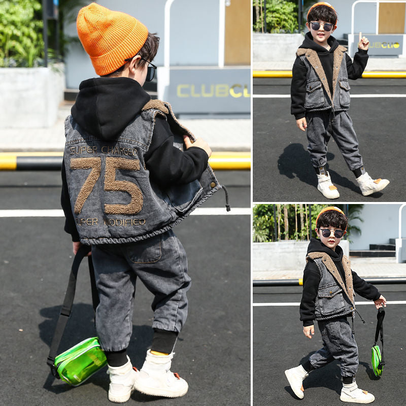 Boy Winter Denim Suit