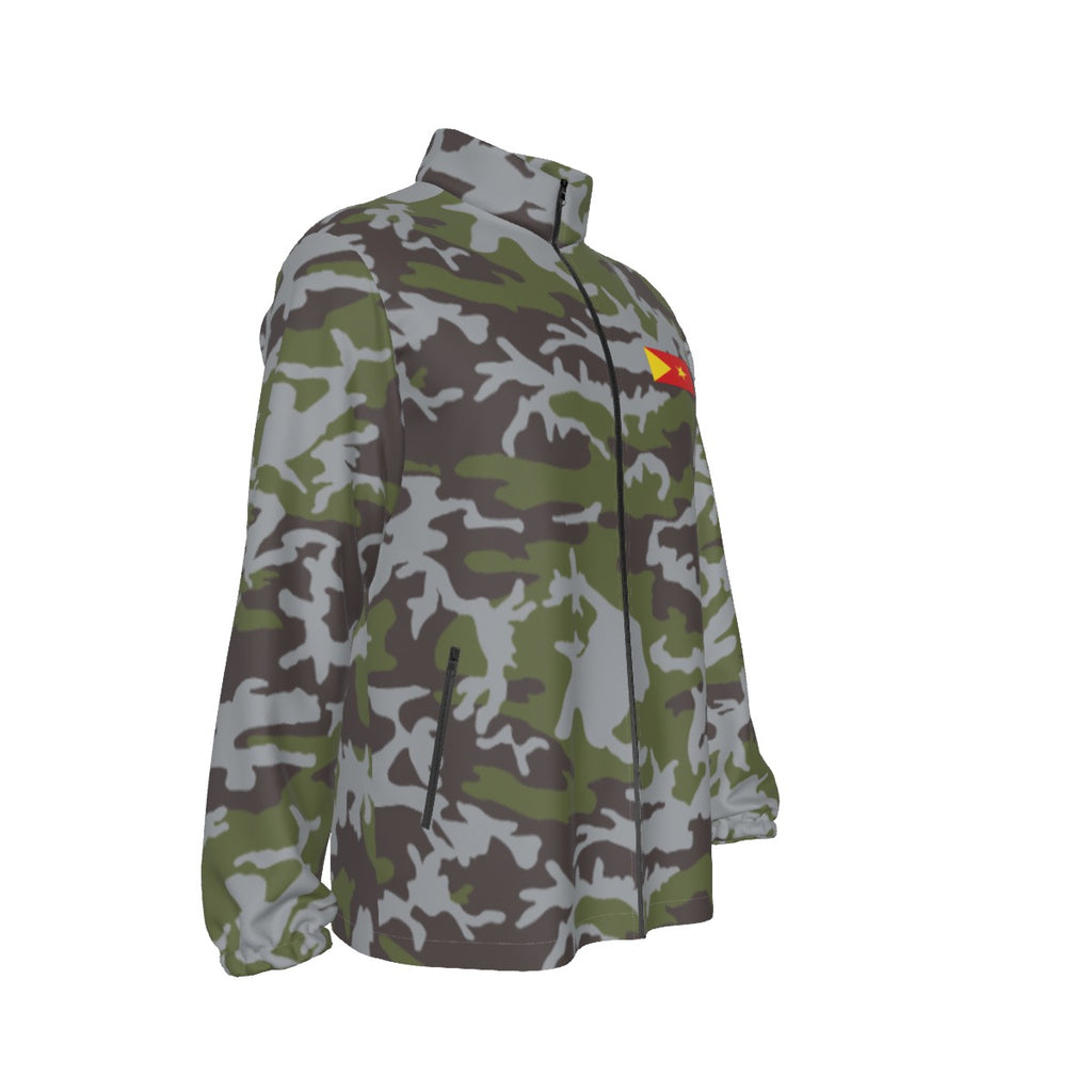 TDF”ፈሉይ ሓይሊ ትግራይ"  Men's Stand-up Collar Zip-up Windproof Jacket