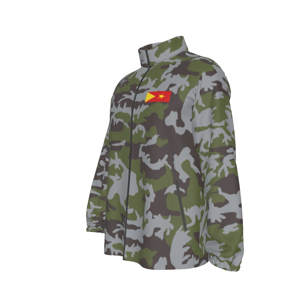 TDF”ፈሉይ ሓይሊ ትግራይ"  Men's Stand-up Collar Zip-up Windproof Jacket