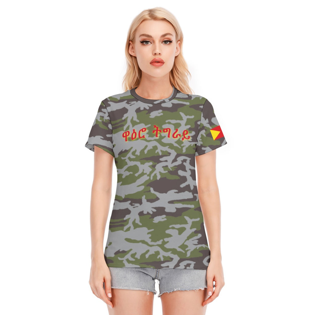 All-Over Print Women's Round Neck T-Shirt | 190GSM Cotton