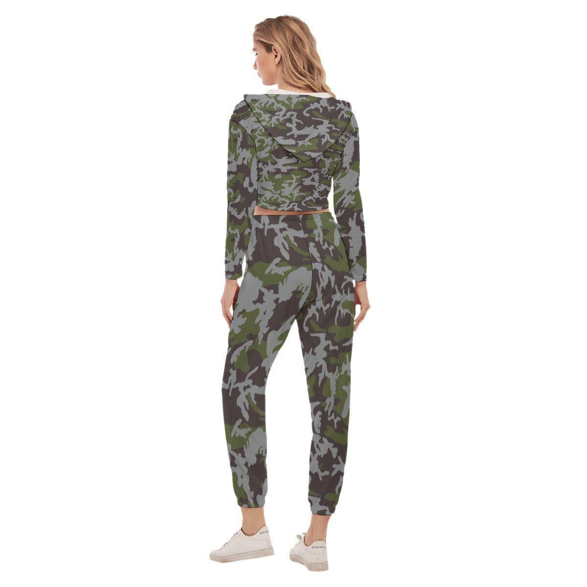 All-Over Print Women's Crop Hoodie Sports Set