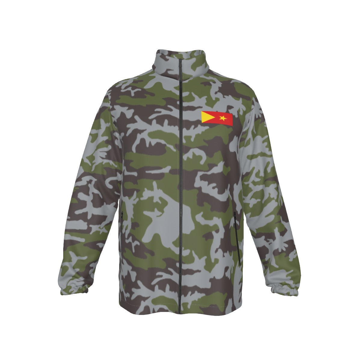 TDF”ፈሉይ ሓይሊ ትግራይ"  Men's Stand-up Collar Zip-up Windproof Jacket