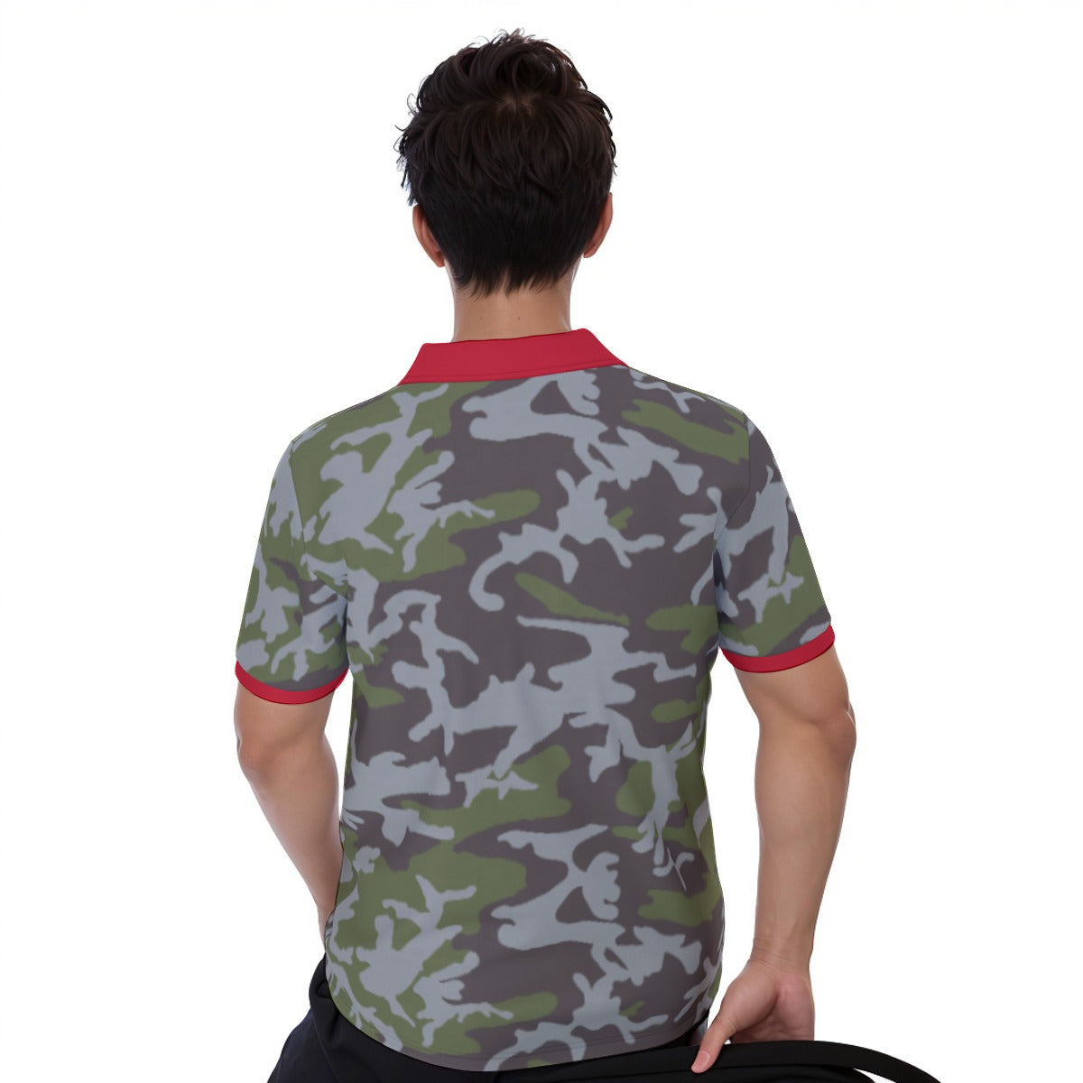 All-over Print Men's Polo Shirt with  Zipper