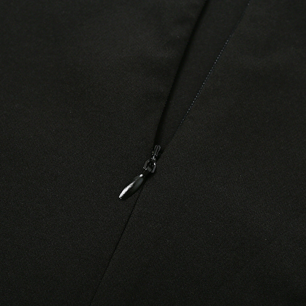 Deep V-shoulder irregular blazer