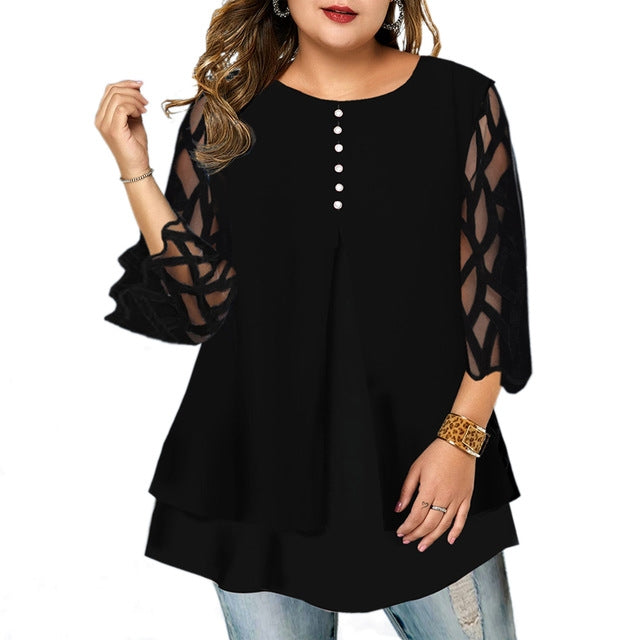 Plus Size Blouse Casual Women Tops