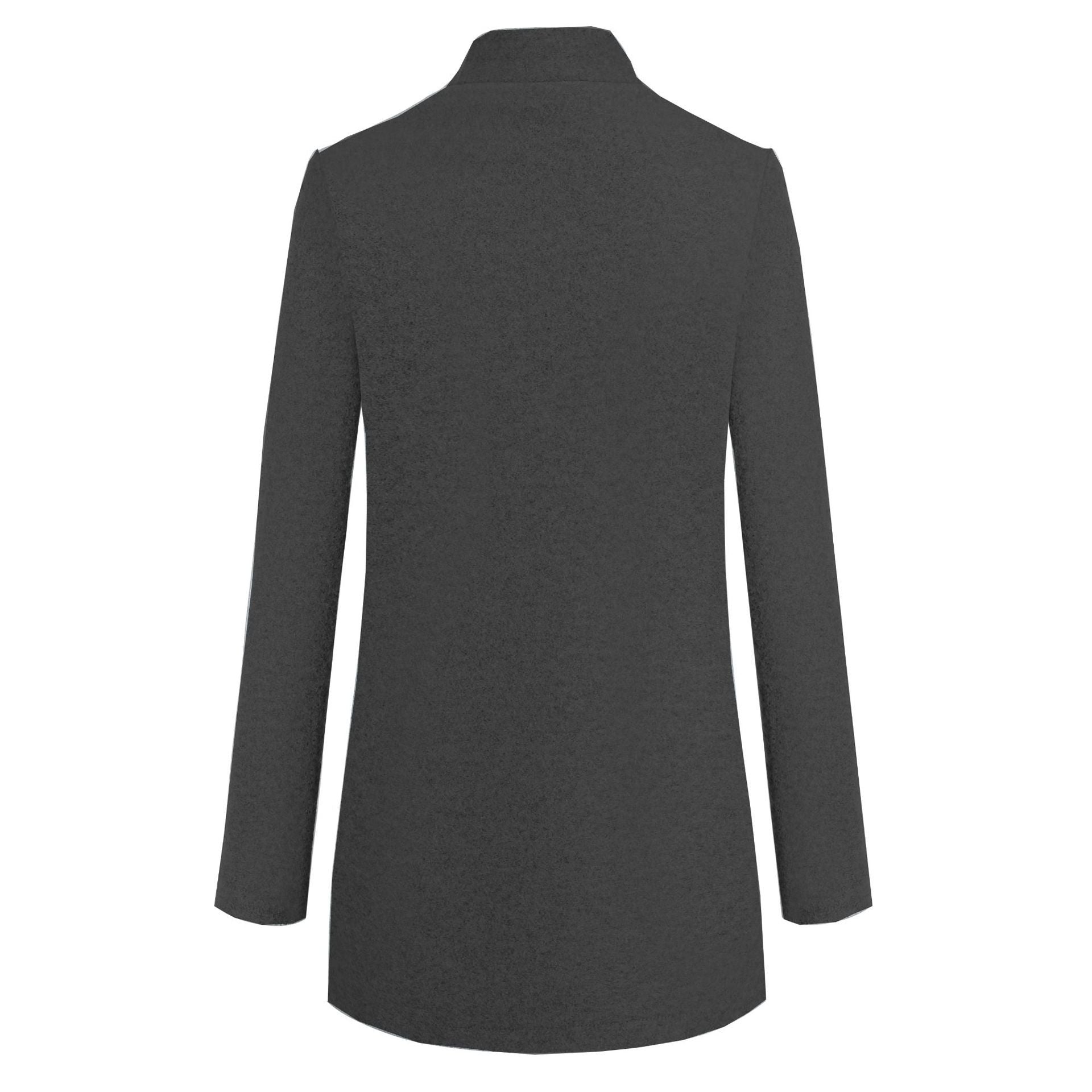 Fashion solid color stand collar woolen coat