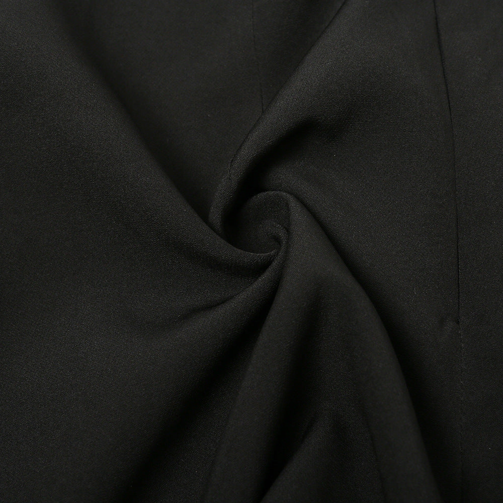 Deep V-shoulder irregular blazer