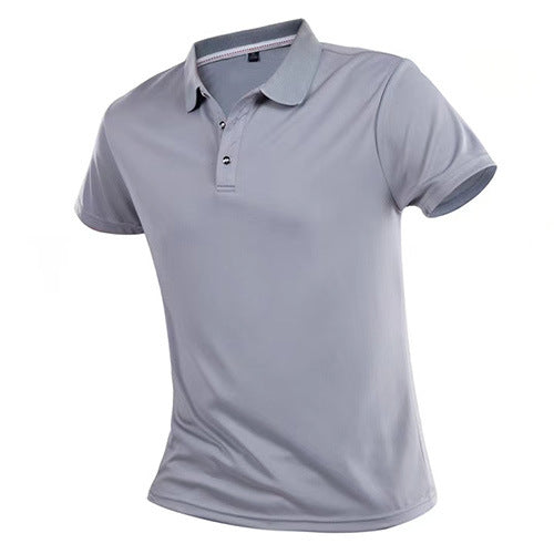 Short Sleeve Lapel Solid Color T-Shirt - HDYAT