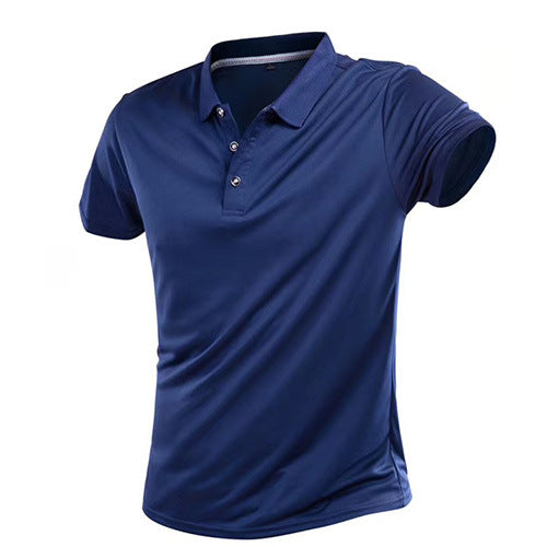 Short Sleeve Lapel Solid Color T-Shirt - HDYAT