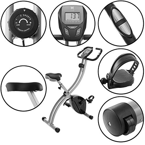 Node Fitness Indoor Cycling Bike - Folding, Upright Stationary Exercise Cycle with Magnetic Resistance