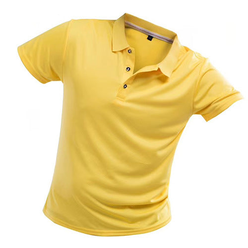 Short Sleeve Lapel Solid Color T-Shirt - HDYAT
