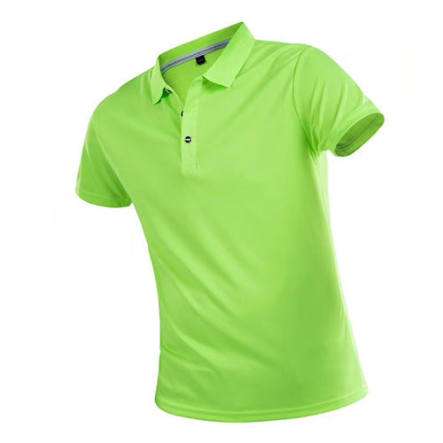 Short Sleeve Lapel Solid Color T-Shirt - HDYAT
