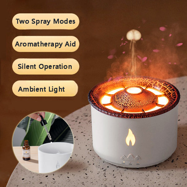 2022 New Creative Ultrasonic Essential Oil Humidifier Volcano Aromatherapy Machine Spray Jellyfish Air Humidifiers Diffuser