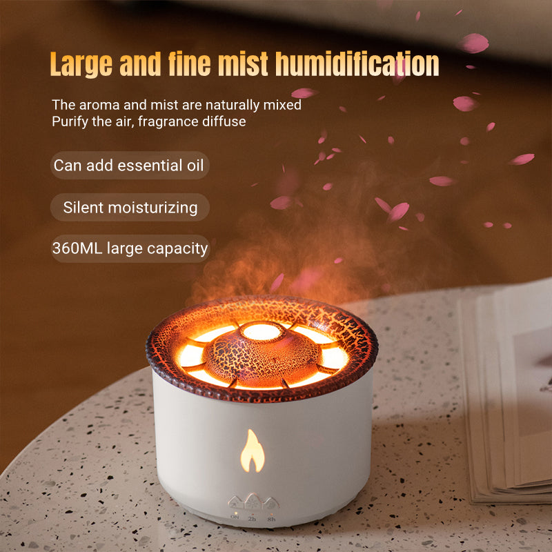 2022 New Creative Ultrasonic Essential Oil Humidifier Volcano Aromatherapy Machine Spray Jellyfish Air Humidifiers Diffuser