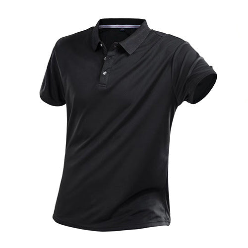 Short Sleeve Lapel Solid Color T-Shirt - HDYAT